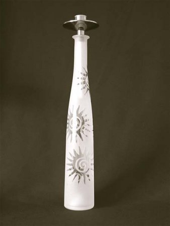 Flasche Sonne mit Kerzenhalter Höhe 43 cm   23,- Euro