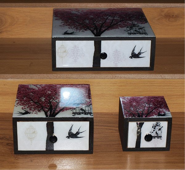 Schubladenkästchen / Devidrio - exklusive Glasprodukte aus der Eifel